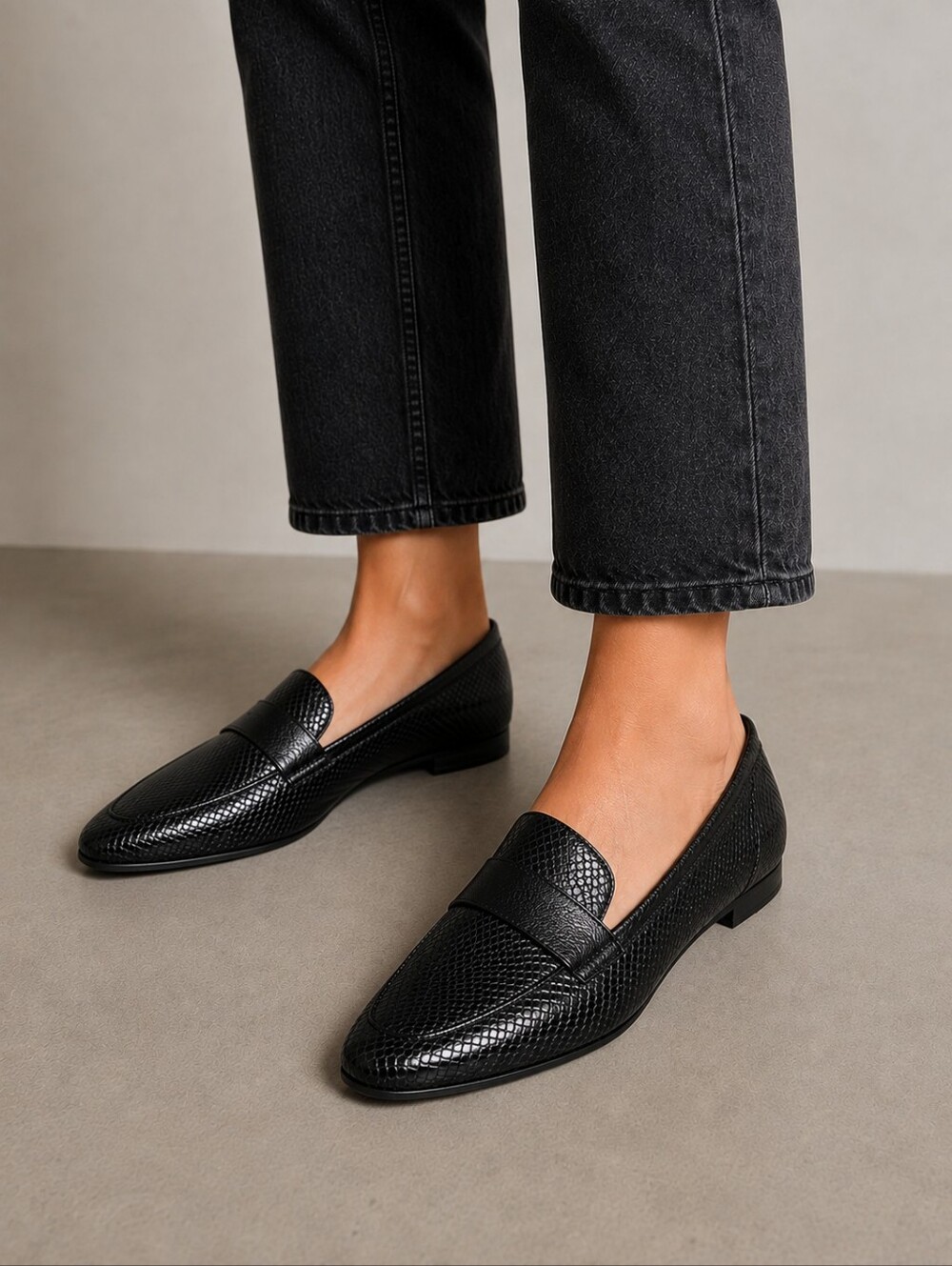 Reiss Irina Animal Print Slip-on Leather Loafers Size 6.5